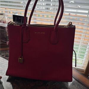 Michael Kors bright pink leather purse